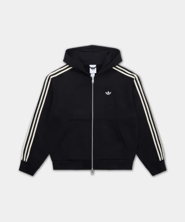 Худи на молнии, черно-кремовое, Adidas