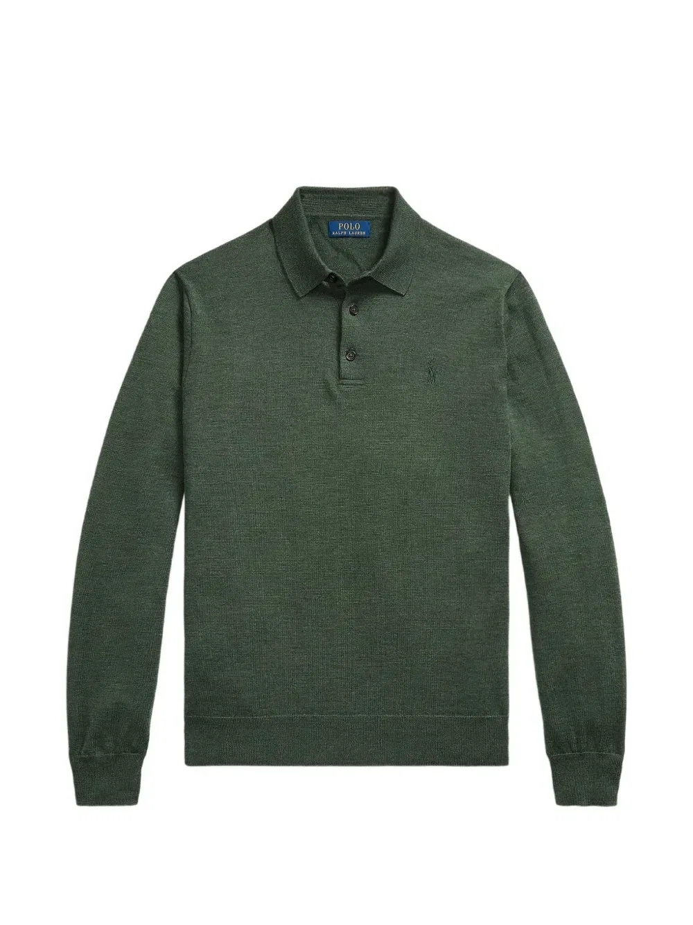 Джемпер-поло из стирающейся шерсти Polo Ralph Lauren, зеленый
