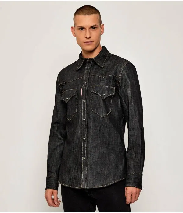 Мужская джинсовая рубашка Dsquared2, черный