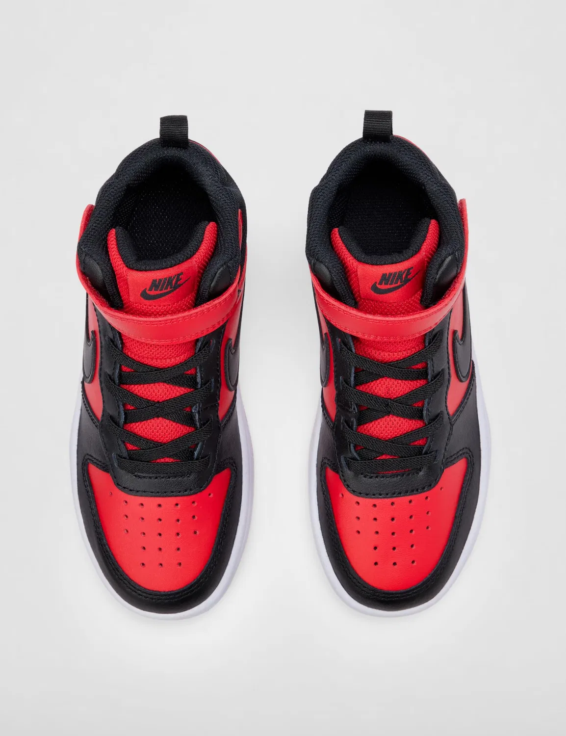 Детские кроссовки для мальчиков классические NIKE Court Borough Mid 2 Ps, University Red Black White — фото 4
