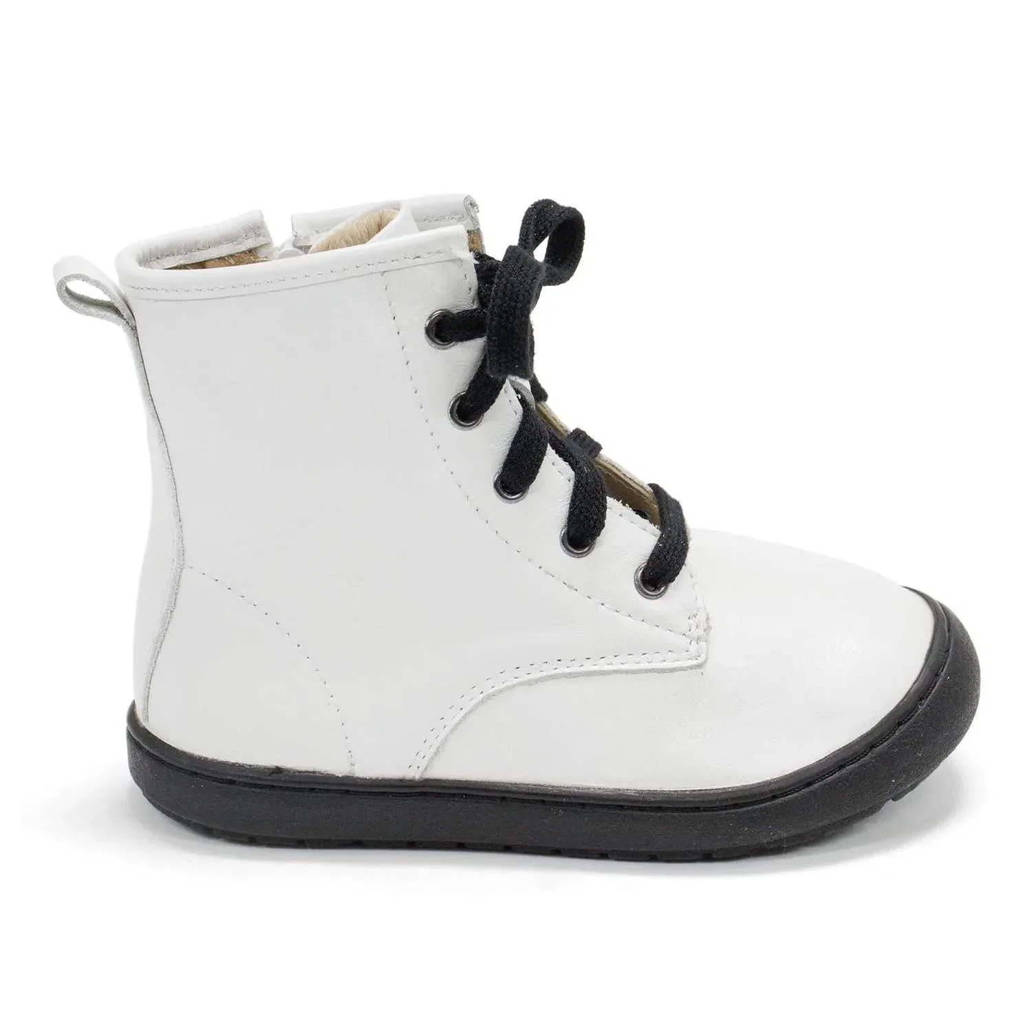 Детские высокие ботинки на шнуровке с молнией Old Soles, Nacardo Blanco
