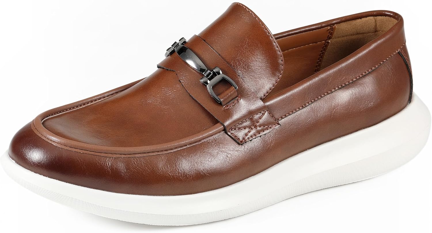 

Мужские повседневные туфли Amali на подскоке - лоферы для мужчин, Cognac (Milo)