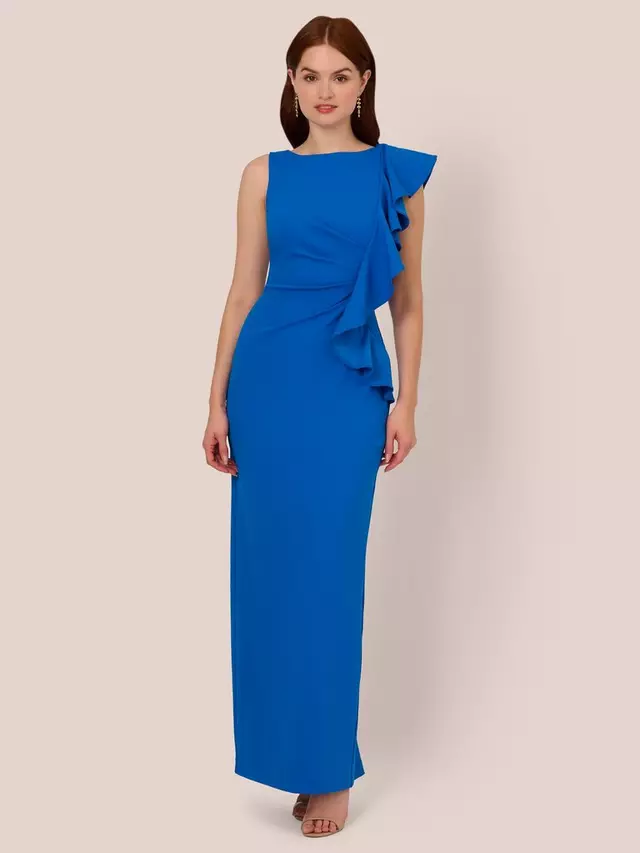 

Платье Adrianna Papell Knit Crepe Rufle Maxi