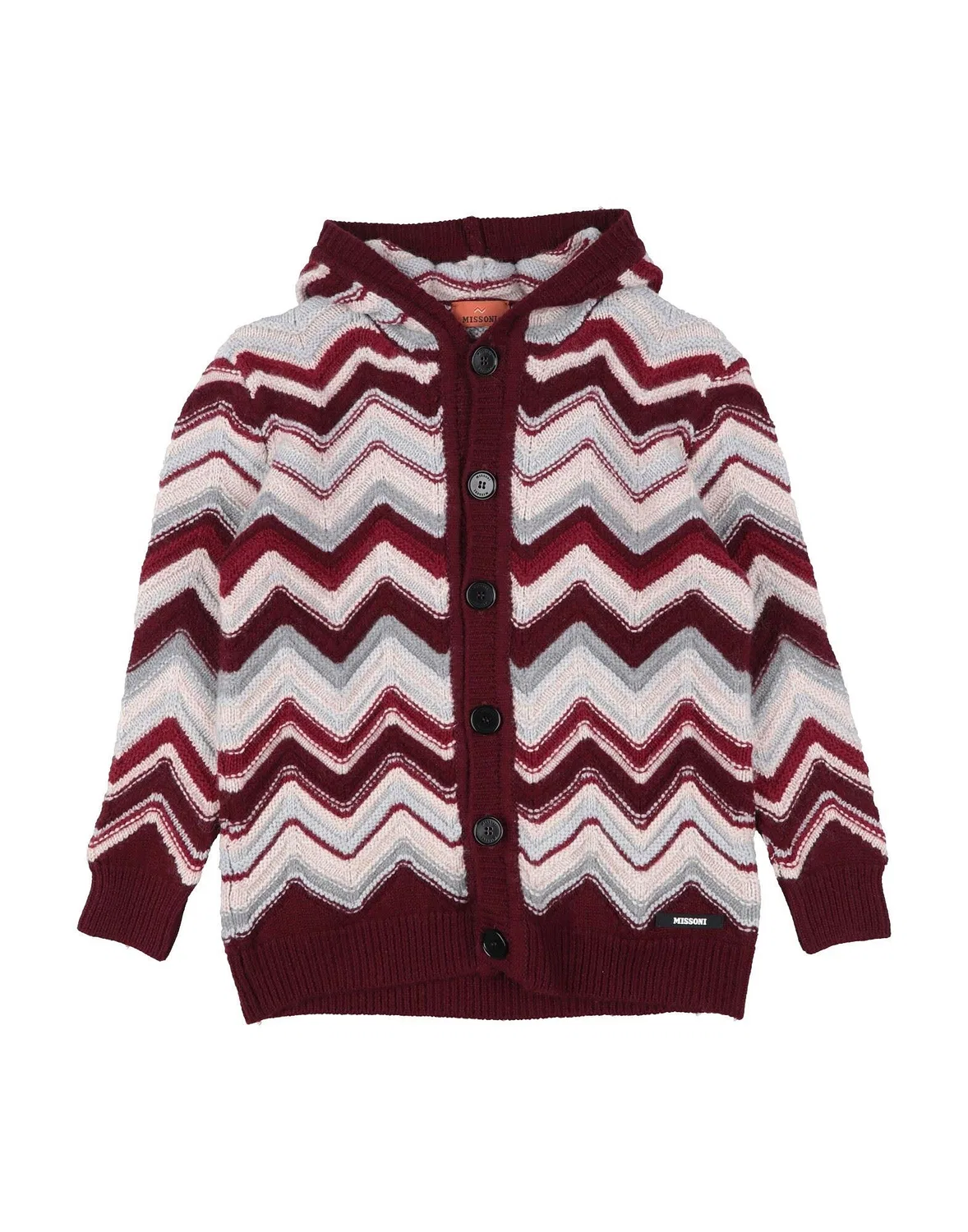 Детский жаккардовый кардиган для девочек с принтом Missoni, бордовый