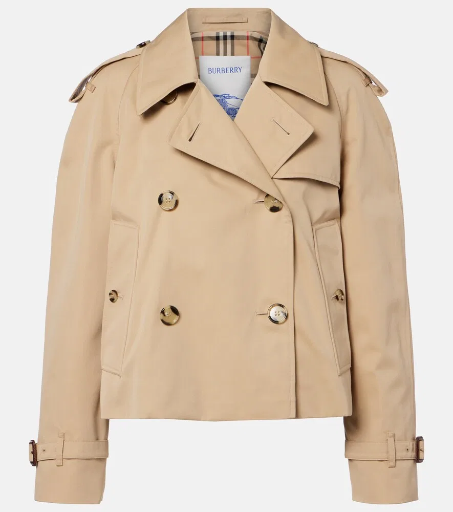 Укороченная куртка из хлопка Burberry, бежевый