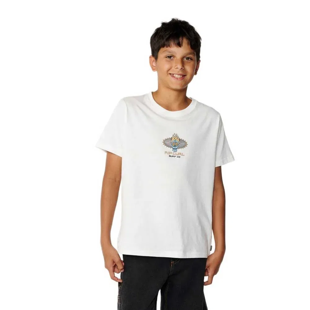 Детская футболка с принтом New Cosmic Skull Rip curl, White