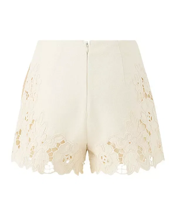 Детские шорты для девочек с вышивкой Kaitlyn Embroidered Marlo Kids, Creme — фото 2