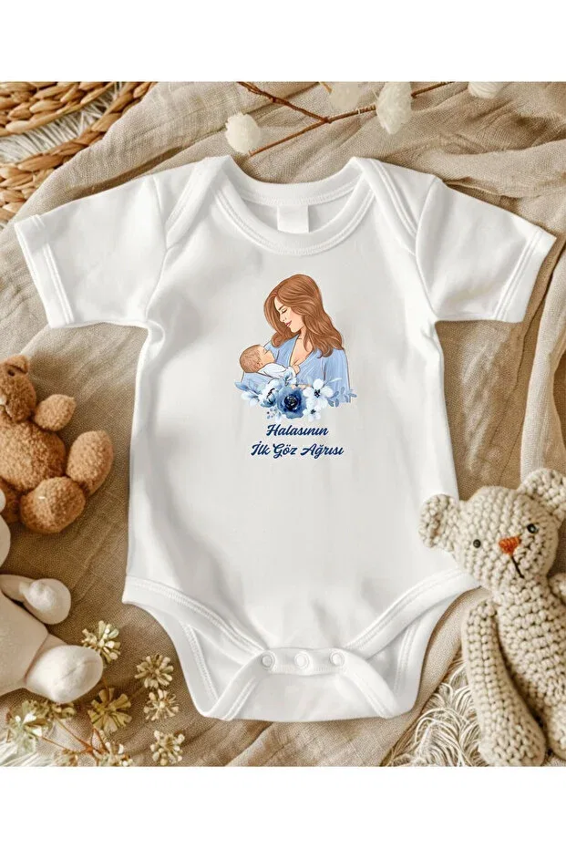 Детское боди для девочек хлопковое Written Lupi, Blue Ecru Navy Blue
