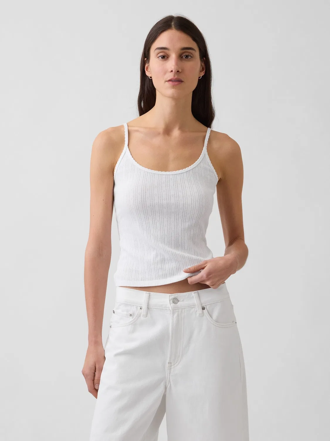 Топ-капри Gap Pointelle White