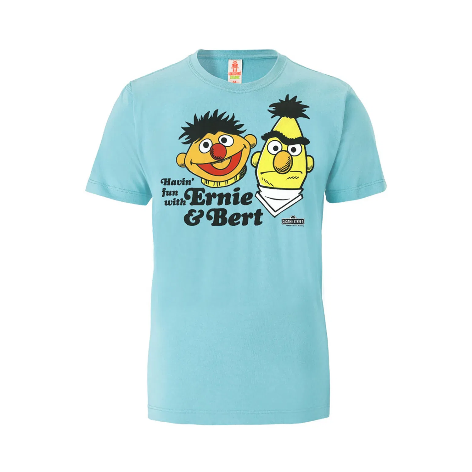 Детская футболка с принтом Ernie & Bert LOGOSHIRT, Light Blue — фото 3