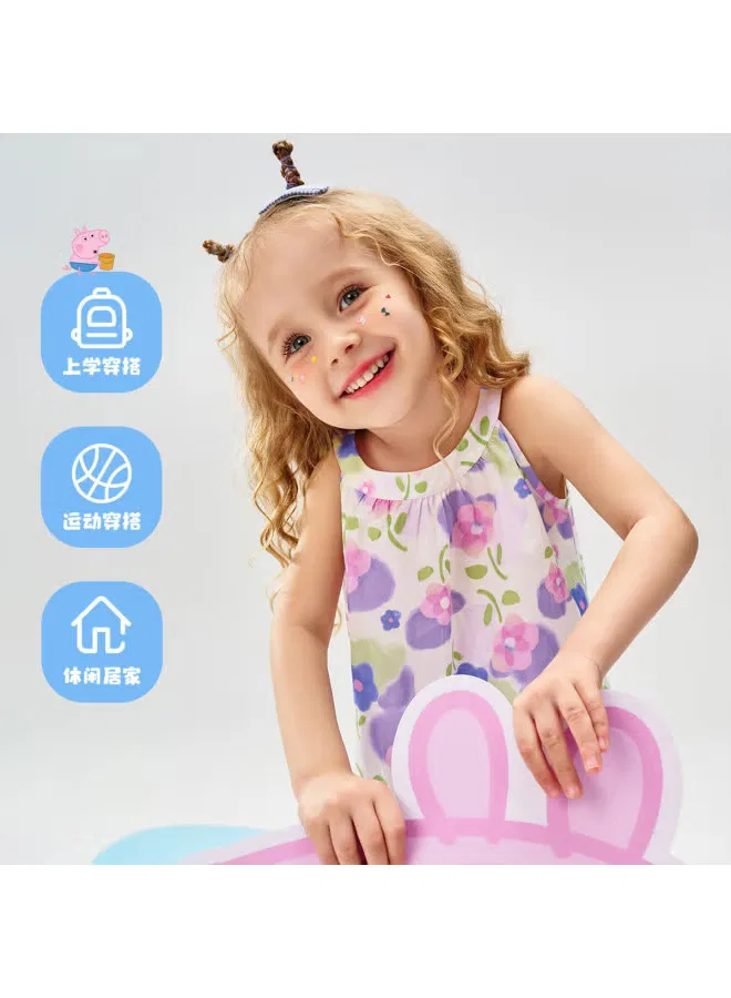 Платье-сарафан с цветочным принтом Peppa Pig, розовый — фото 4