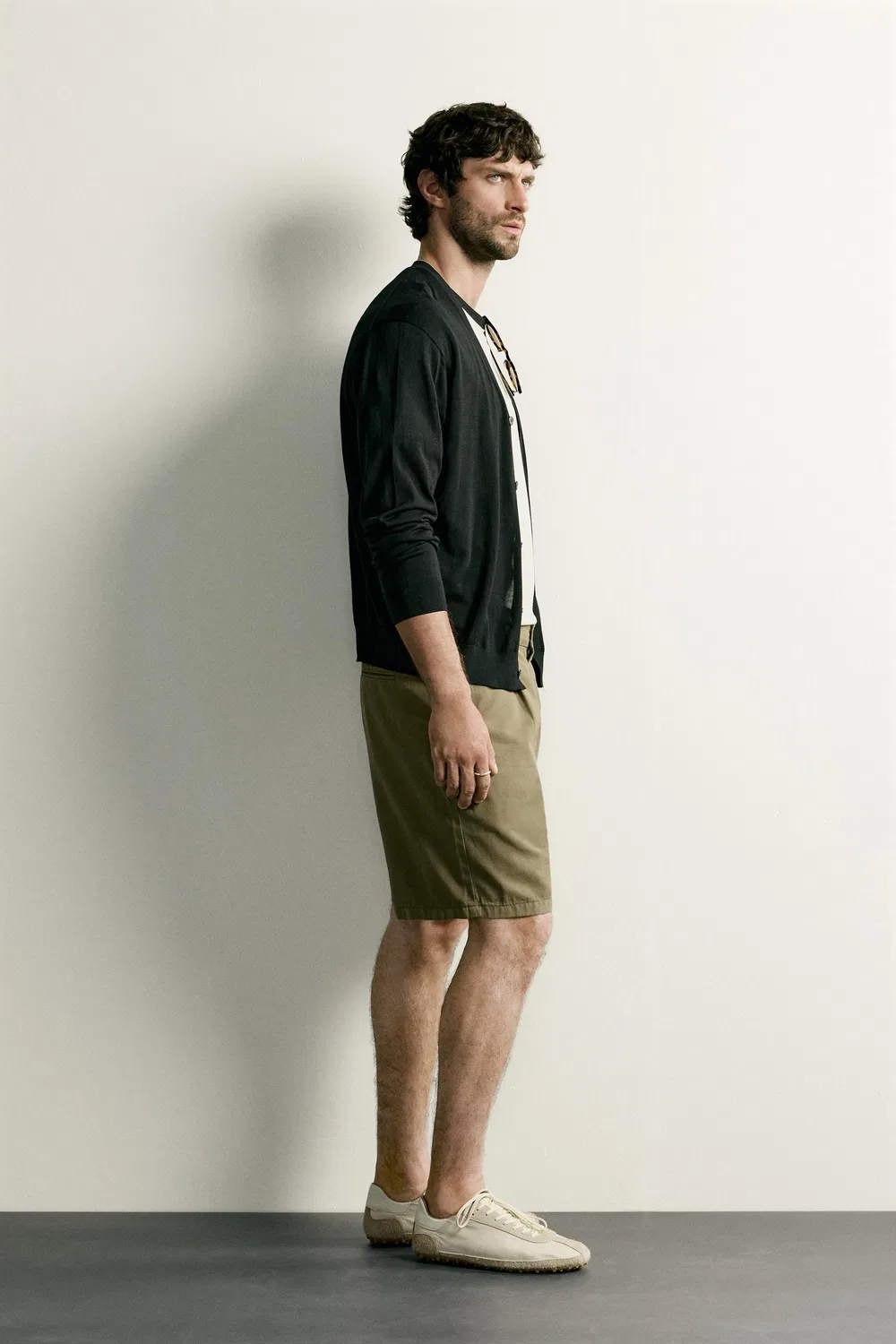 Плиссированные бермудские шорты стандартного кроя ZARA, Beige — фото 4