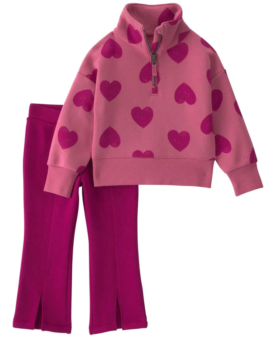 Комплект из свитшота и брюк с принтом Heart Carter's, Pink