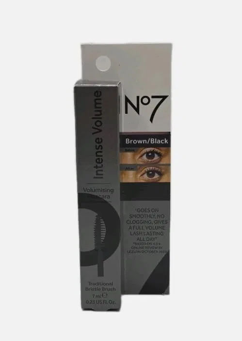 Тушь для ресниц водостойкая объемная No7 Intense Volume, 7 мл, Black