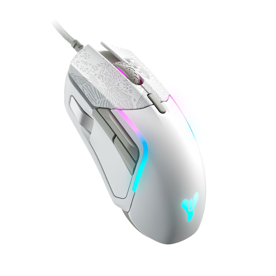 

Проводная игровая мышь SteelSeries Rival 5 Destiny 2 Edition, белая/серая