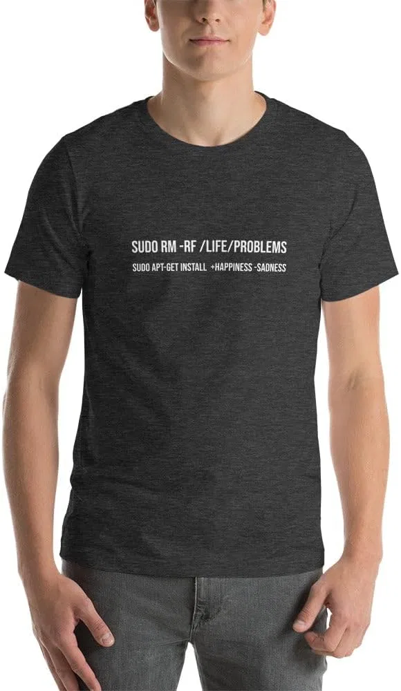 Футболка с принтом Sudo Rm -Rf Lifeproblems, Black — фото 2