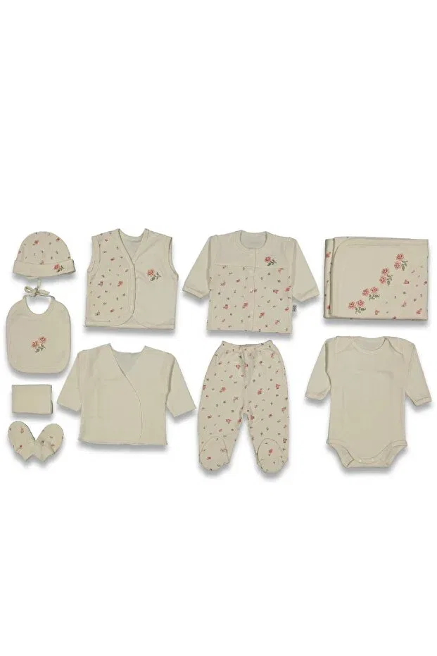 Детский комплект боди для новорожденных девочек с принтом Cross-Stitch Rose Motif Cherub Baby, Red