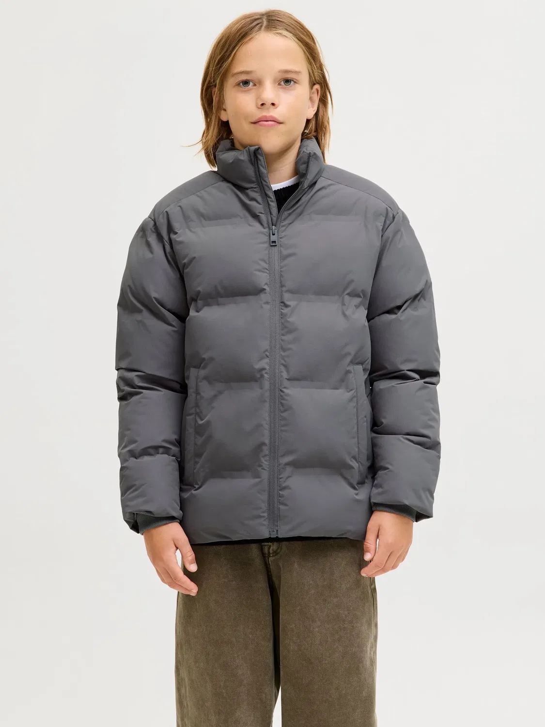 Стеганая куртка из полиэстера JACK & JONES Junior, castlerock — фото 2
