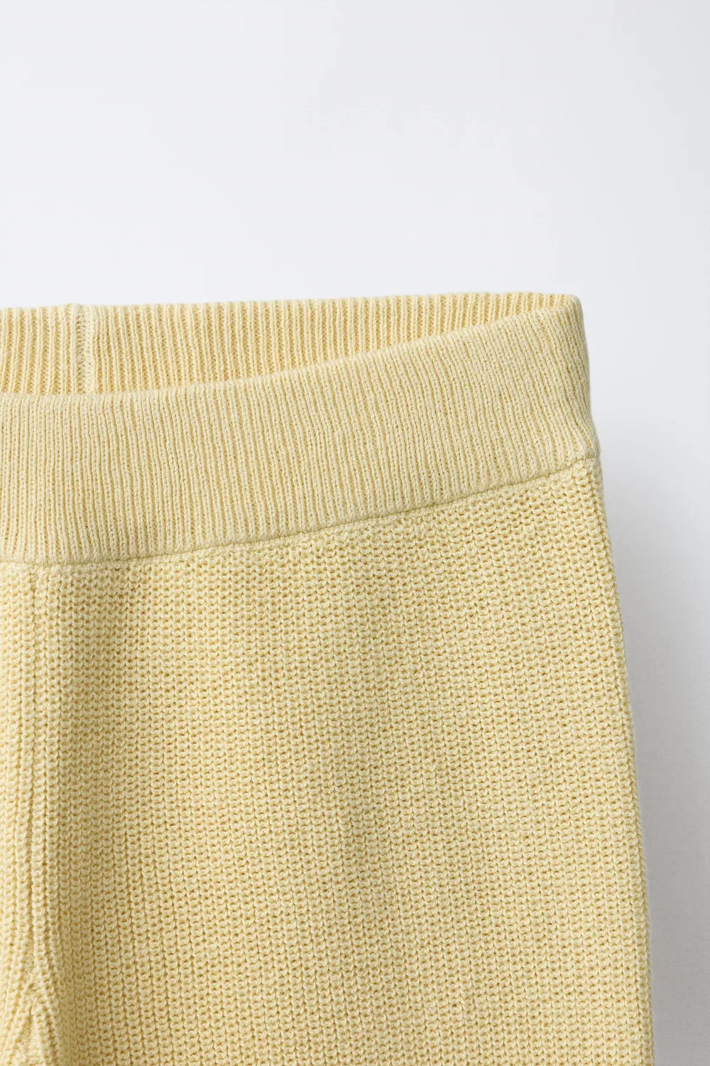 Вязаные брюки-клеш ZARA, Light Yellow — фото 3
