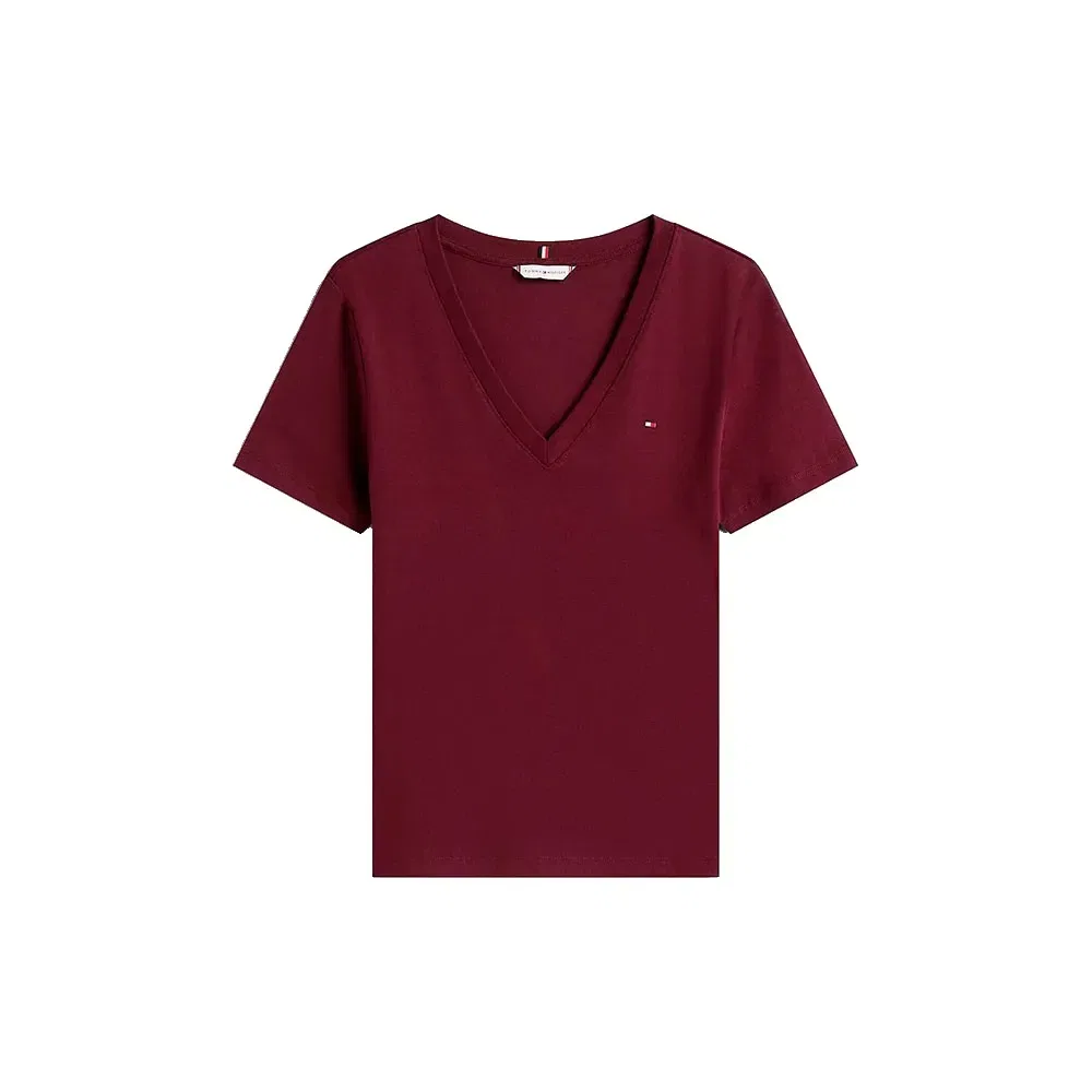 Женская футболка с V-образным вырезом Tommy hilfiger, Purple — фото 3