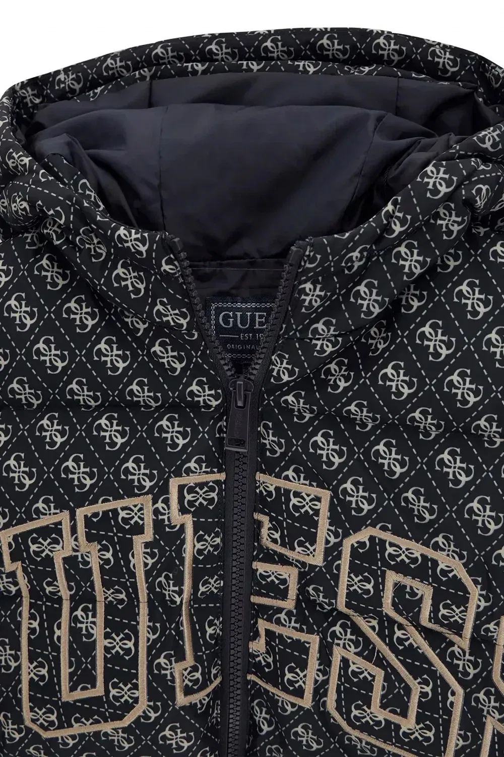 Куртка с фирменными нашивками и монограммами Guess Kids, черный — фото 3