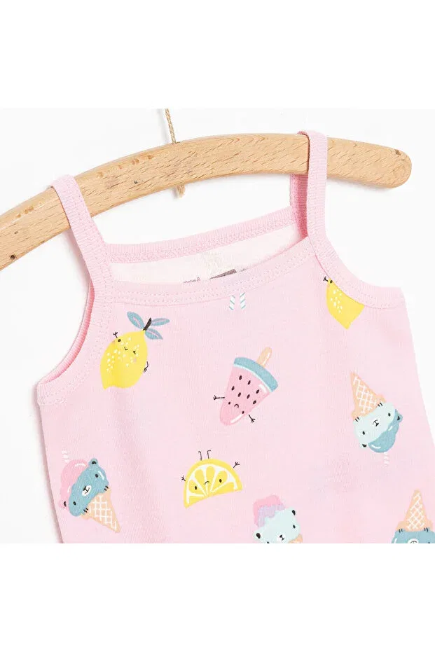 Детское боди для девочек с принтом Hellobaby Girl Rope Strap Body, Ebebek Hello Baby, Ecru — фото 3
