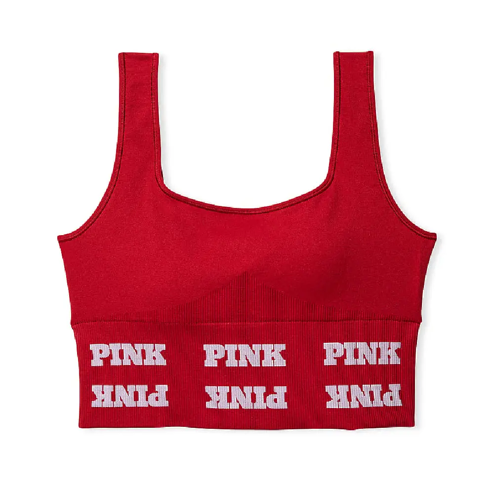 

Топ спортивный Victoria's Secret Pink Seamless Logo, красный