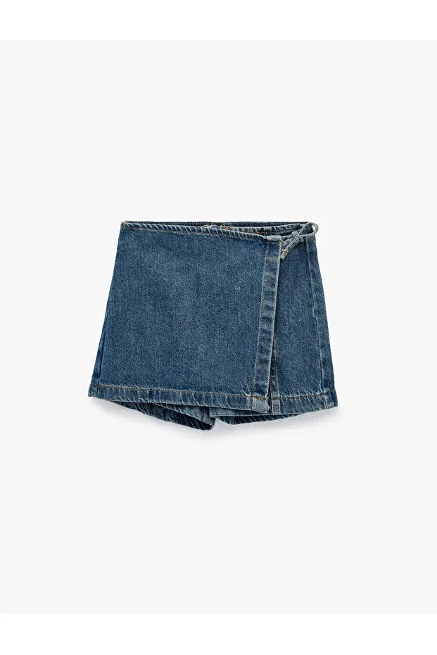 Детские для девочек джинсовые шорты с принтом Koton, Middle Indigo