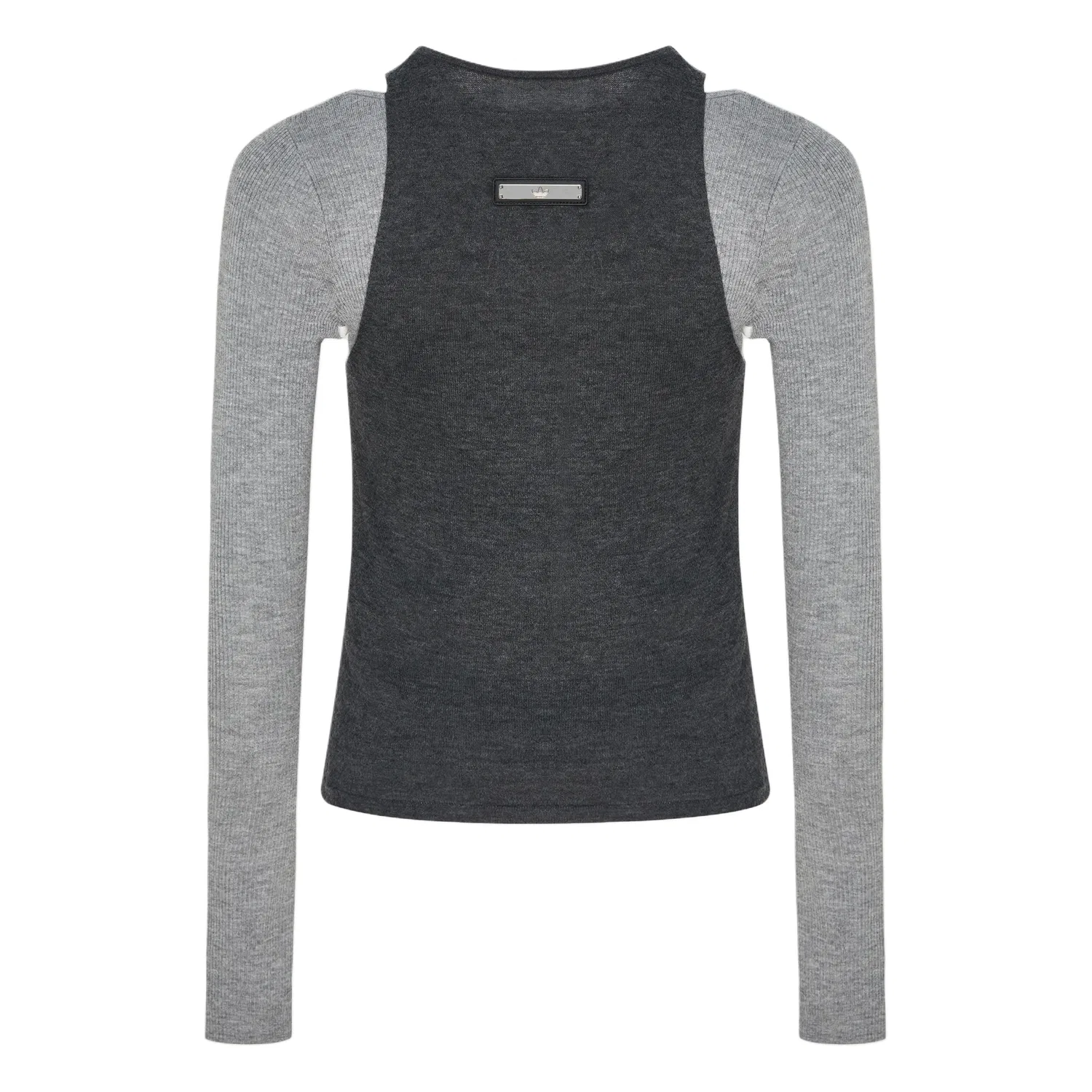 Женская футболка с круглым вырезом Dark Heather Gray/Medium Heather Gray Adidas Originals, Dark Heather Gray/Medium Heather Gray — фото 3