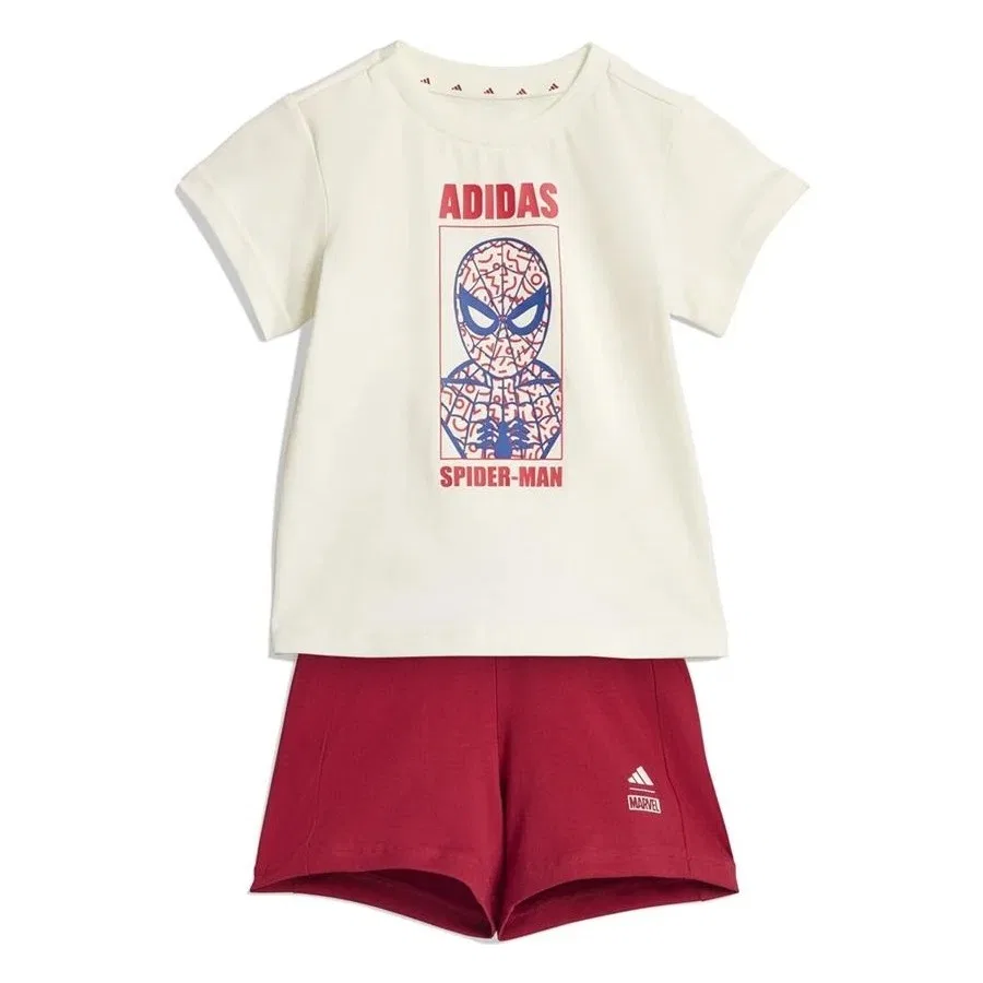 Детский спортивный костюм с принтом Mrvl Sm T Set adidas, Белый