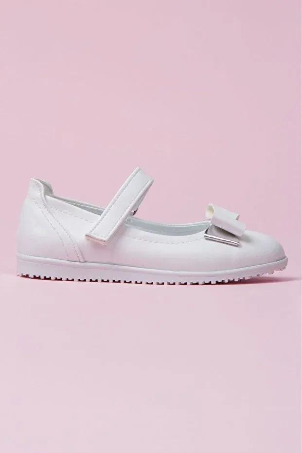 Детские балетки для девочек с ортопедической стелькой Anılfashion, White — фото 4