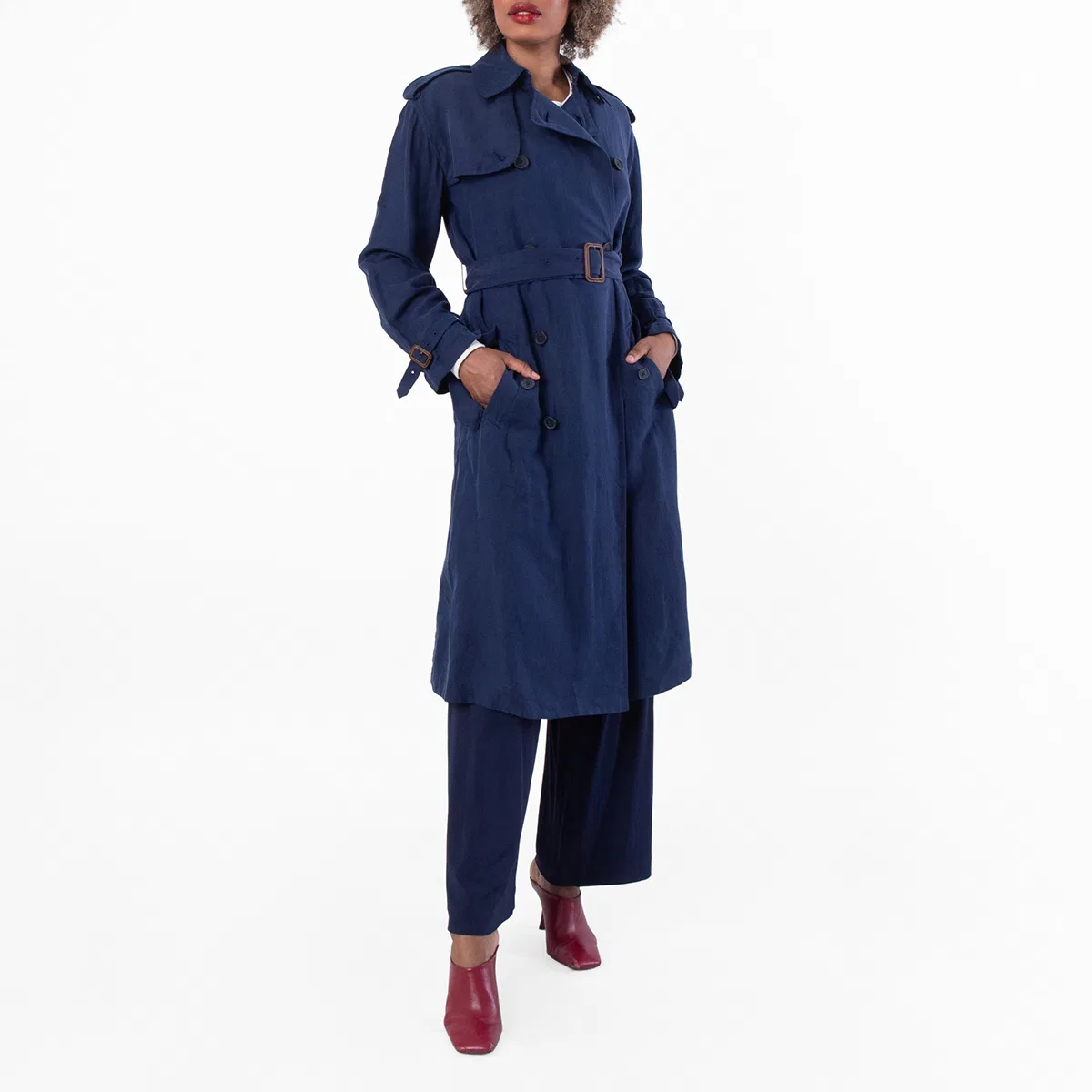 Плащ из шелкового твила Polo Ralph Lauren, Newport Navy — фото 2