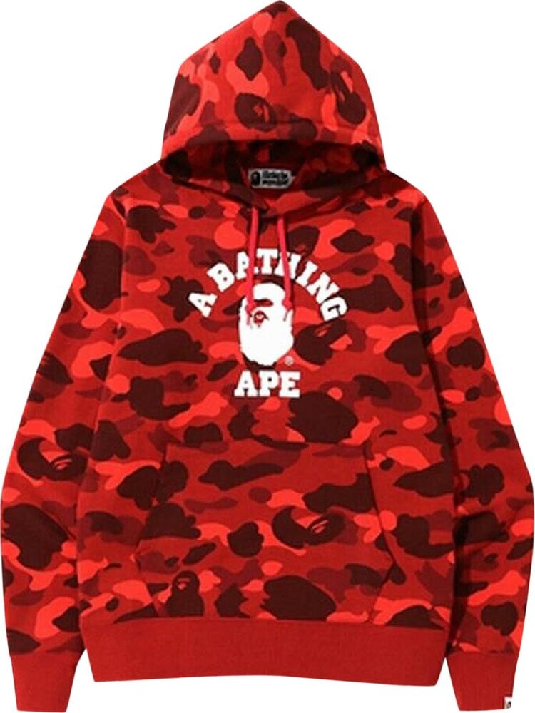 

Худи BAPE Color Camo College Pullover Hoodie 'Red', красный