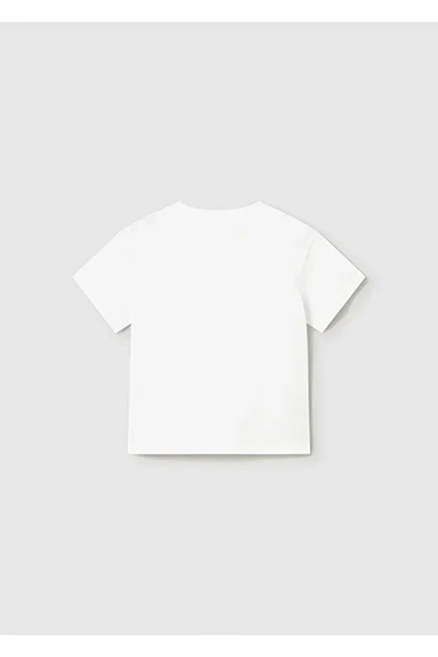Детская футболка для мальчиков с принтом Summer baby boy printed tshirt Mayoral, Ecru — фото 2