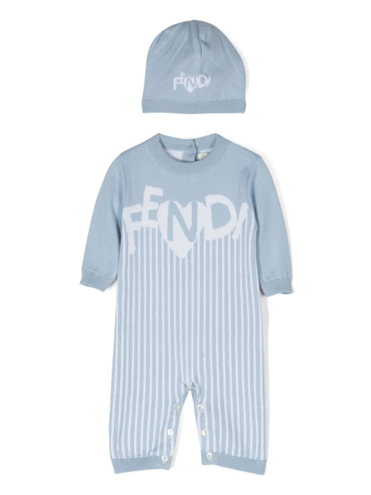 

Комплект для новорожденного с логотипом Fendi Kids, синий