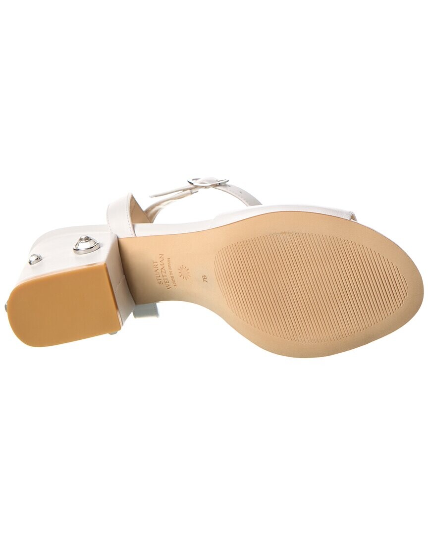 

Кожаные сандалии Stuart Weitzman Allshine Block 75, белый