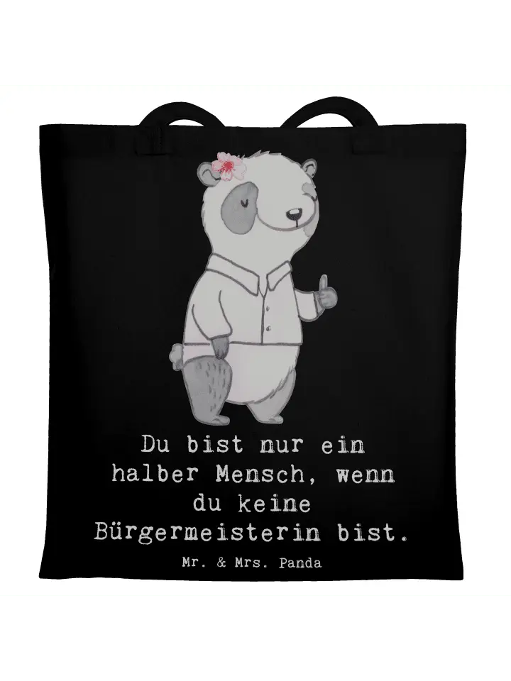 

Сумка для переноски Mr & Mrs Panda Bürgermeisterin Herz, черный
