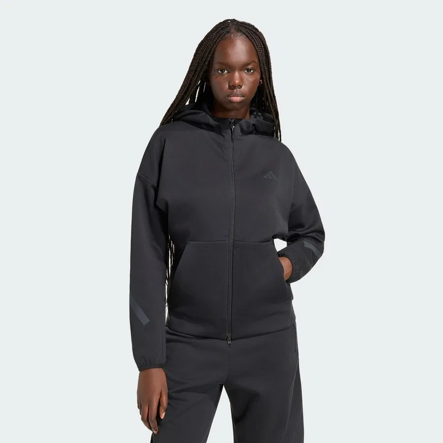 Худи с капюшоном на молнии Z.N.E. Full Zip adidas, Черный