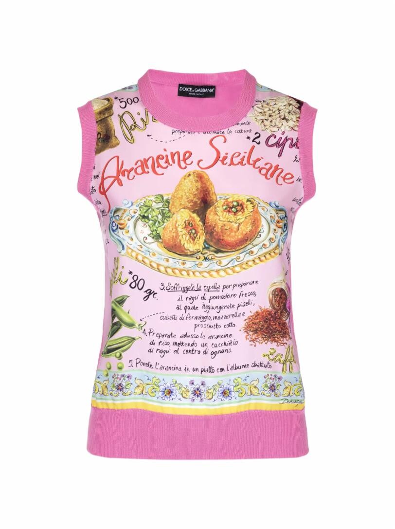 

Шёлковый топ с принтом Dolce&Gabbana