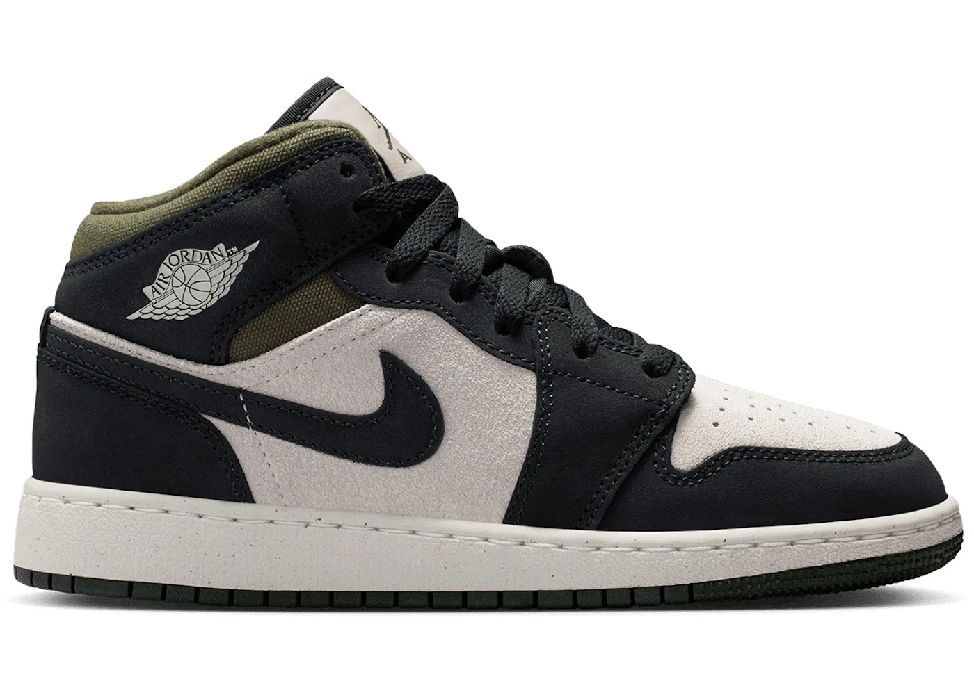 Детские кроссовки Lifestyle Jordan 1 Mid, Light Orewood Brown/Medium Olive/Sail/Off Noir