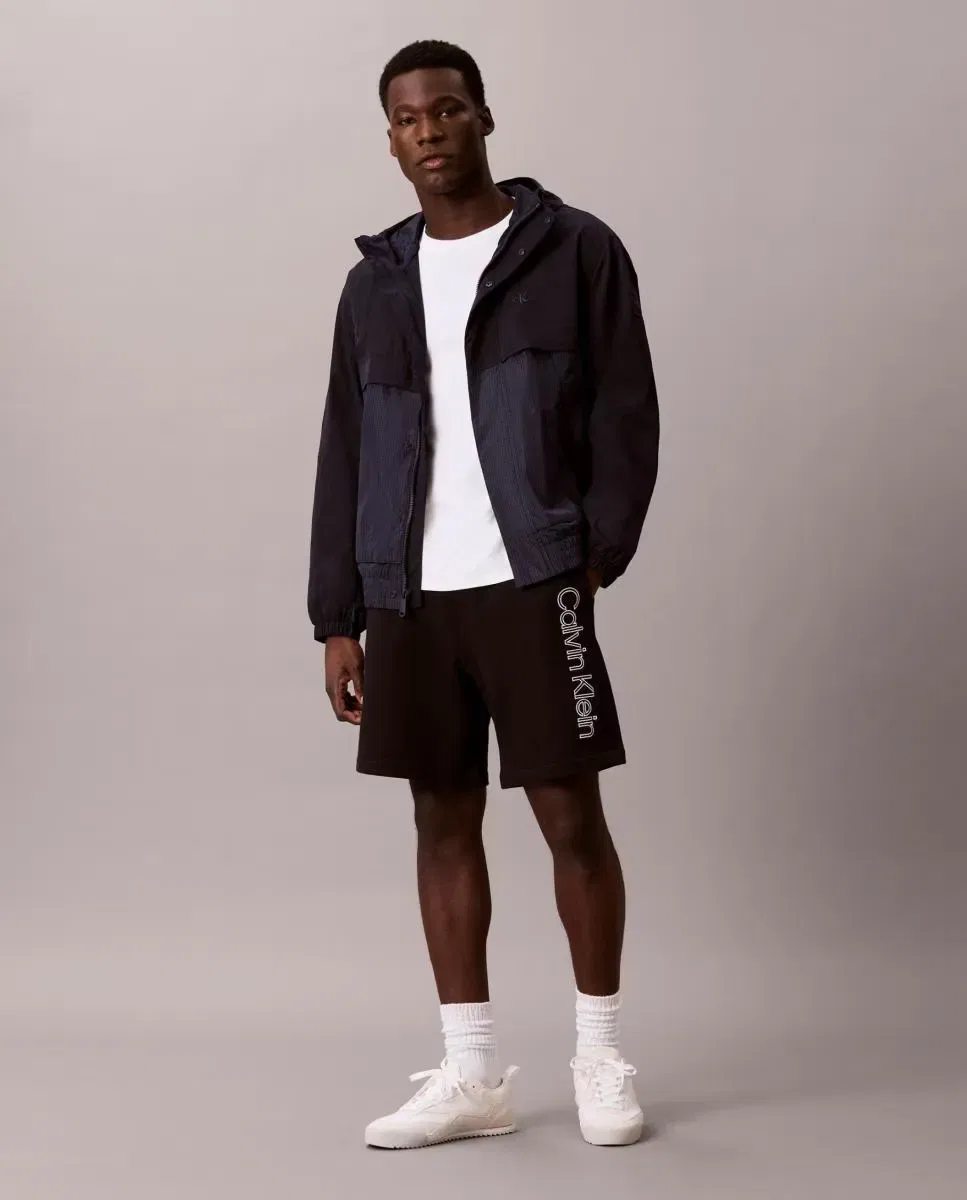 Мужские шорты из футера с принтом Calvin Klein, Negro