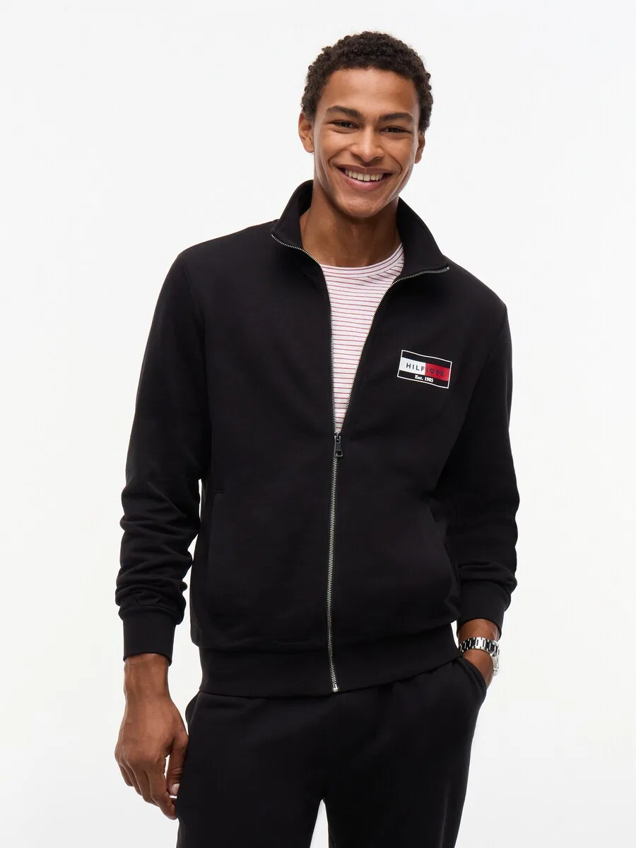 Худи на молнии TOMMY HILFIGER 'Brand Love', черный — фото 2