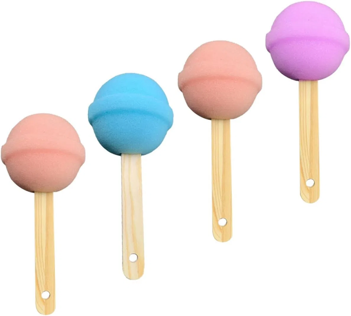 Губка для душа Lollipop, 4 шт, Mobestech, 18x8x8 см, мультиколор