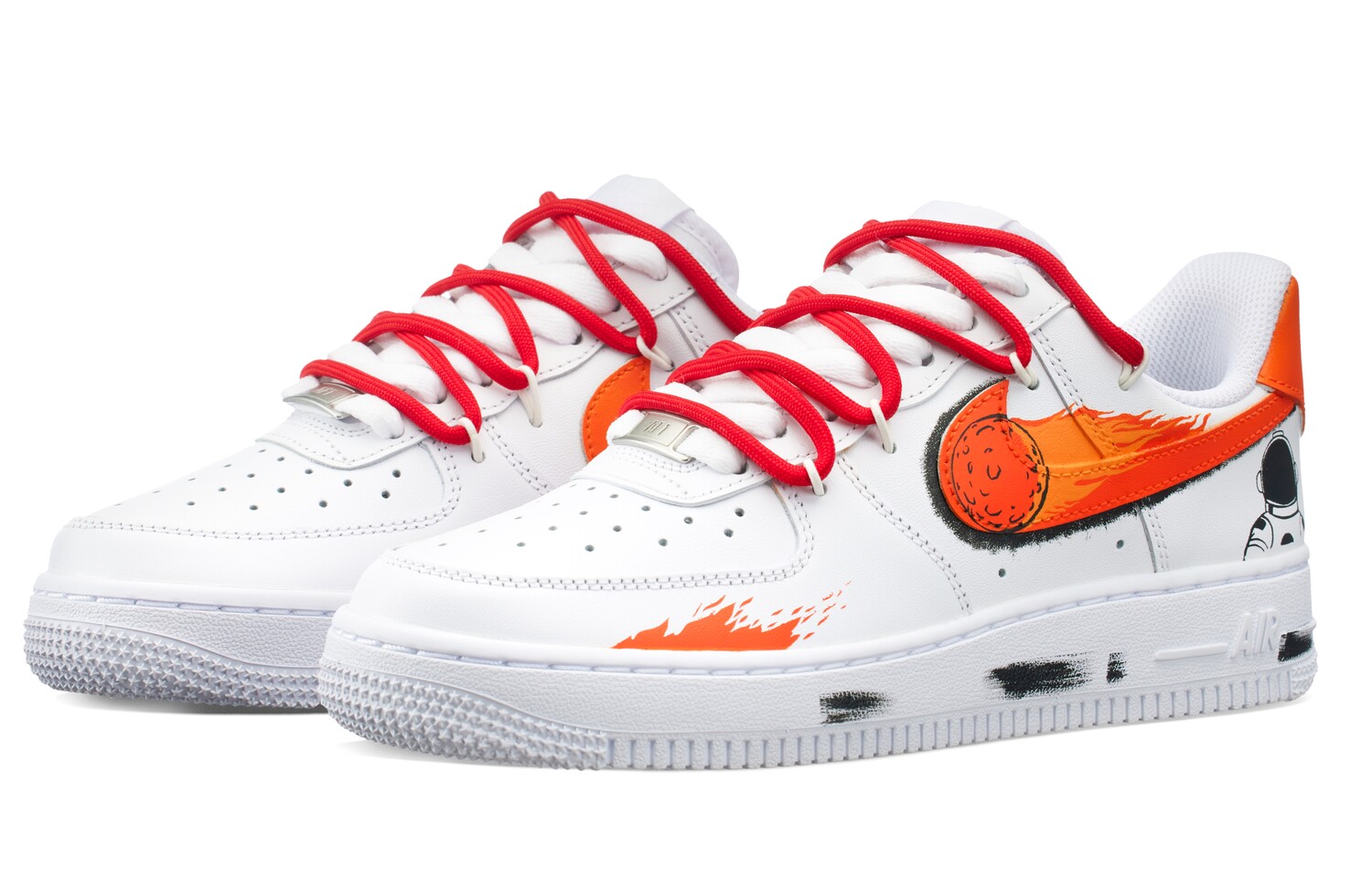 

Кроссовки Nike Air Force 1 Skateboarding Shoes Men Low-top White/orange, цвет Orange