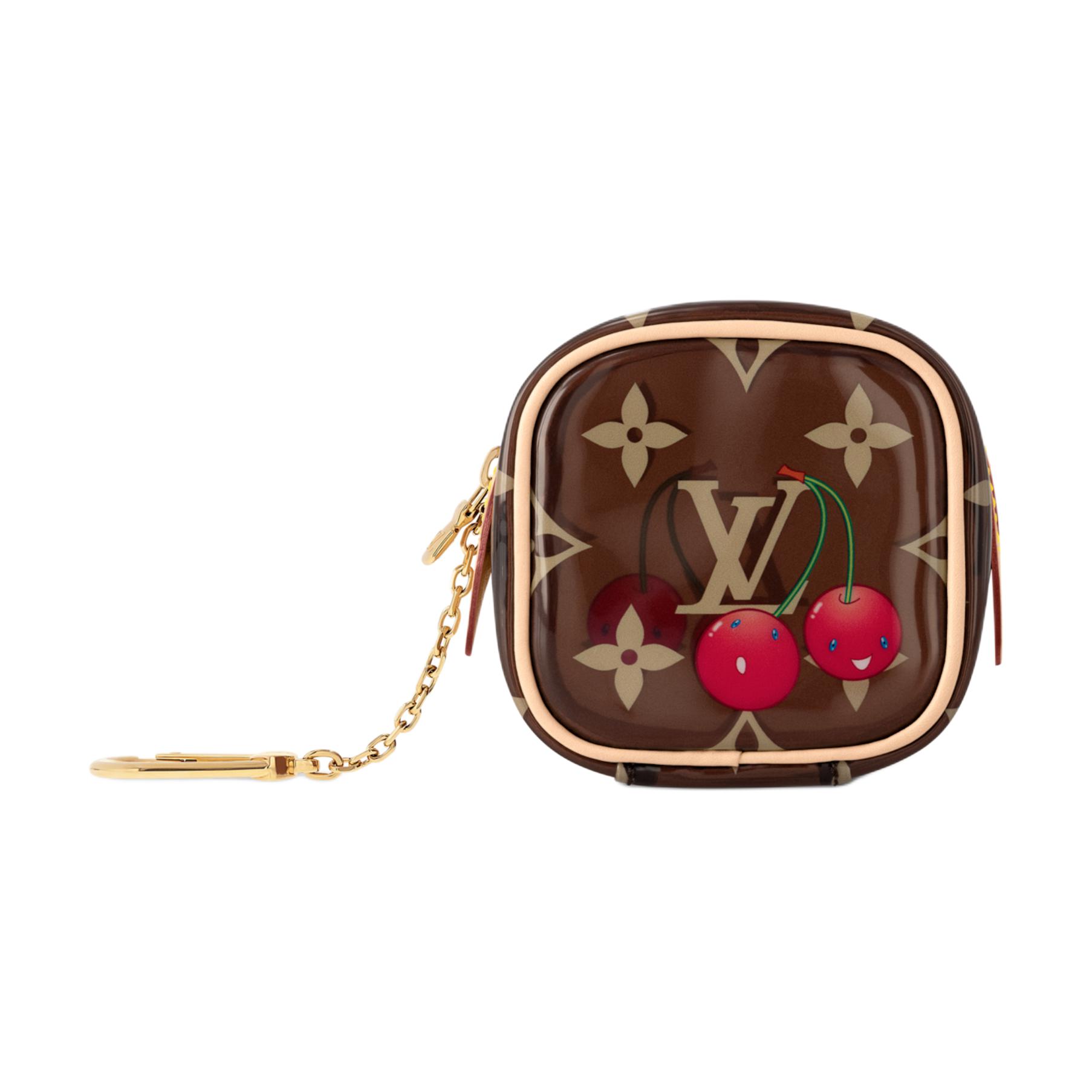 

LOUIS VUITTON Кошелек для монет Takashi Murakami Cherry Cube с кристальным монограммным узором