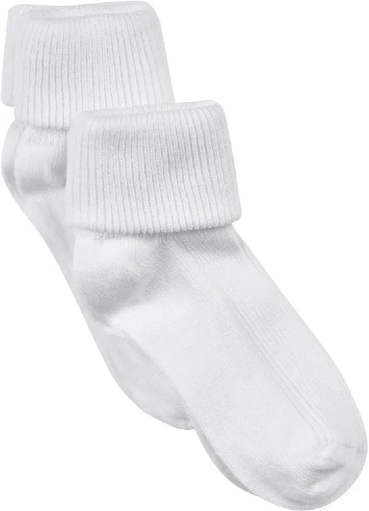 Носки детские с отворотом комплект 2 пары Baby rib sock w. fold Minymo, белый
