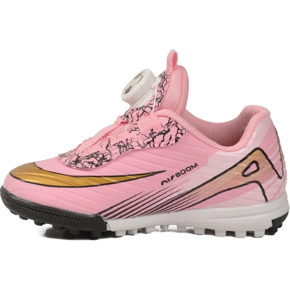 Детские футбольные бутсы для мальчиков с шнуровкой, Pink Black Laliga — фото 4