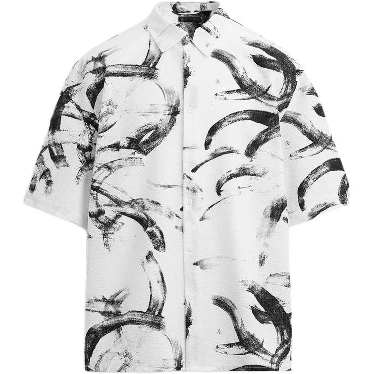 Мужская рубашка с воротником, Белая, ZARA