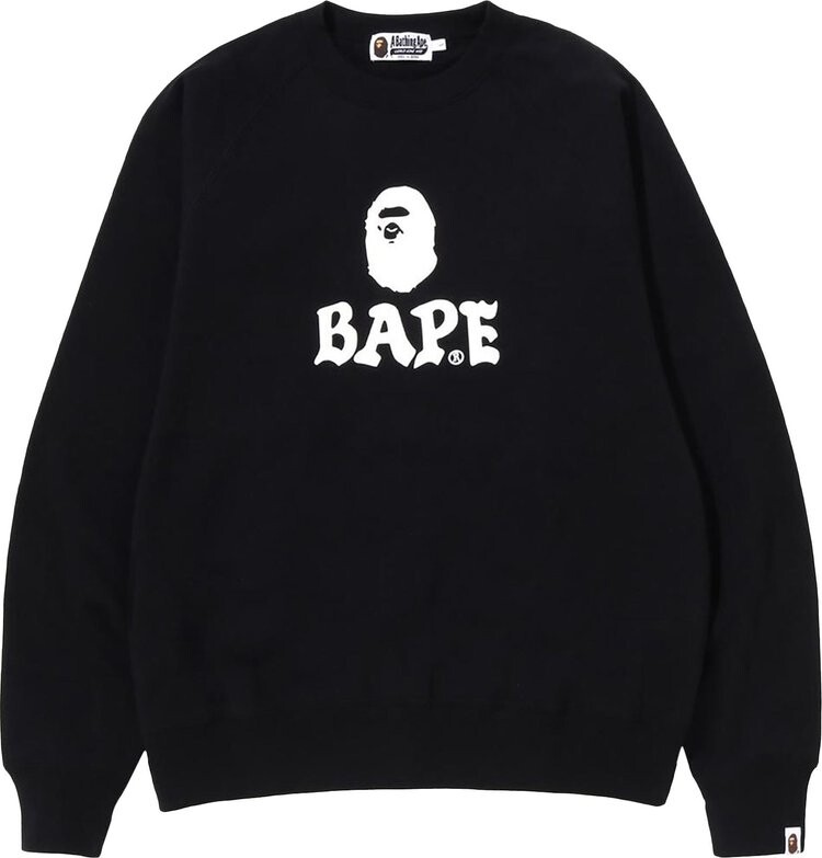 

Толстовка BAPE Relaxed Fit Crewneck 'Black', черный