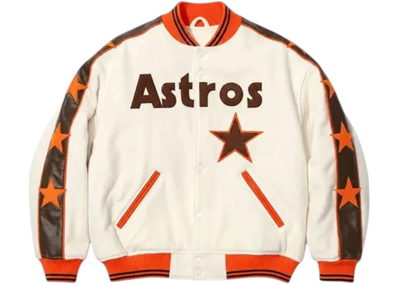 Мужская куртка-бомбер с принтом Supreme Mitchell & Ness Teams Varsity Jacket, Natural
